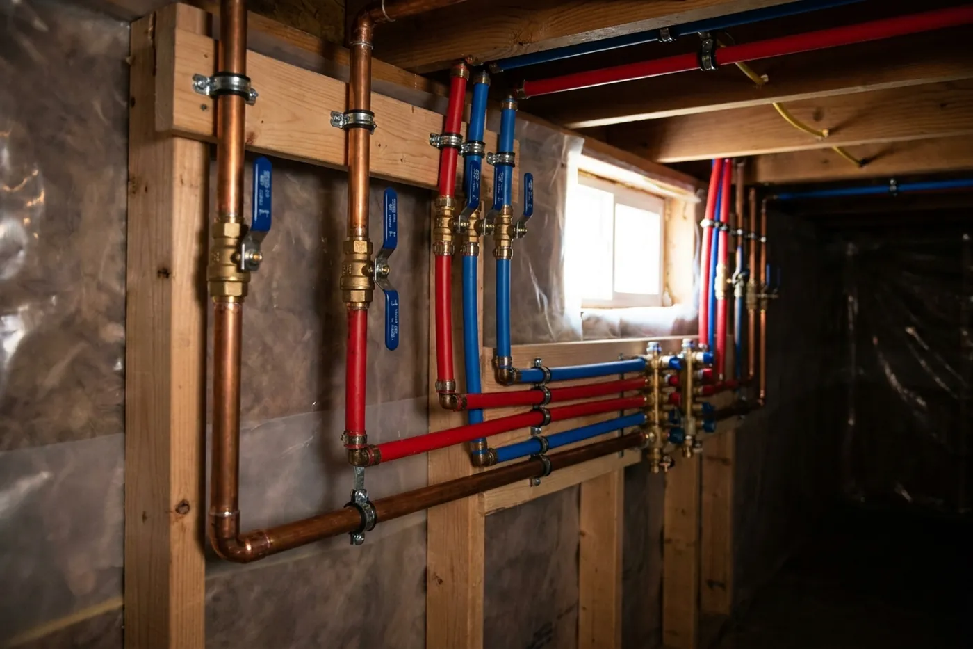 Liner sealing in progress during a Roanoke crawl space encapsulation